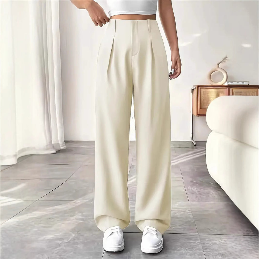 Ready-to-ship european and american style  commute-friendly, slimming, spring/summer high-waisted wide-leg pants - versatile casual suit pants/trousers