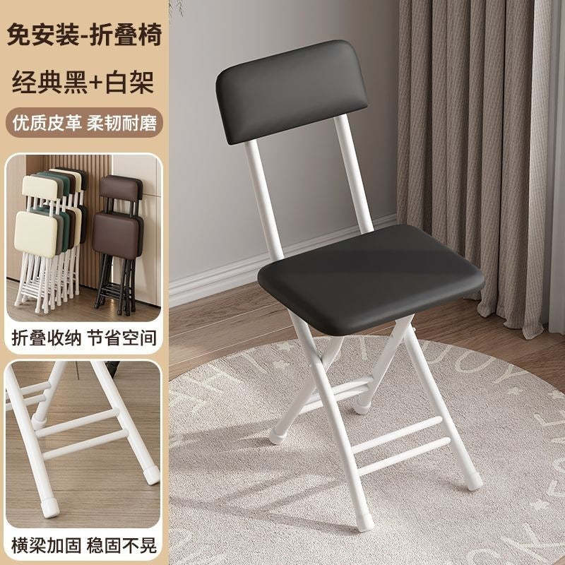 Foldable recliner foldable stool for home recliner lunch break foldable chair with backrest portable rental high round stool recliner