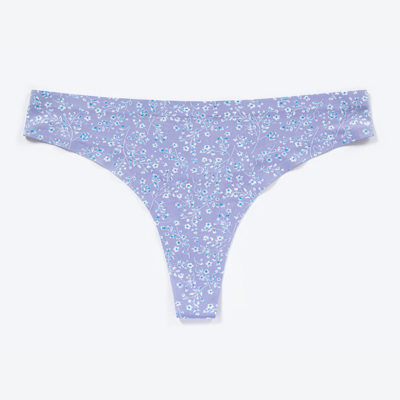 new arrival low-waist ice silk printing underwear women's nylon breathable quick-drying seamless women's briefs thin section