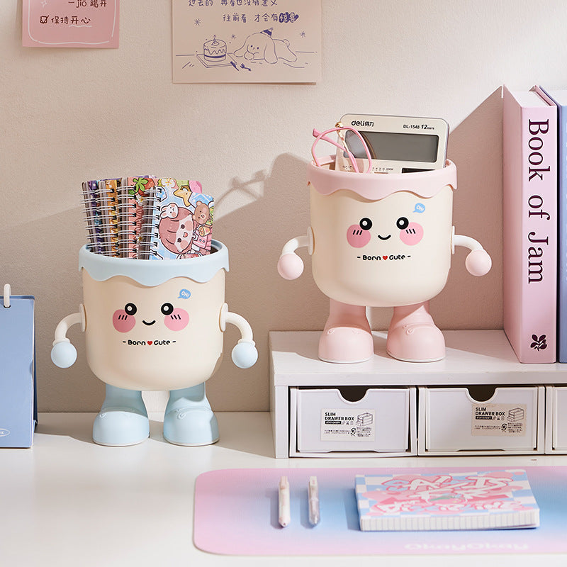 New arrivalcute desktop trash can mini small sundries storage tube student dormitory office covered trash basket