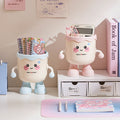 New arrivalcute desktop trash can mini small sundries storage tube student dormitory office covered trash basket
