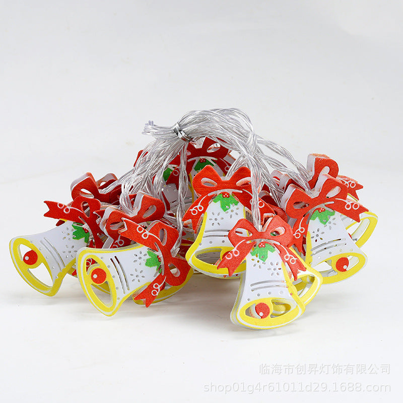 Christmas decorative light string wrought iron deer bells snowflake set holiday lights store premium birthday girl baking