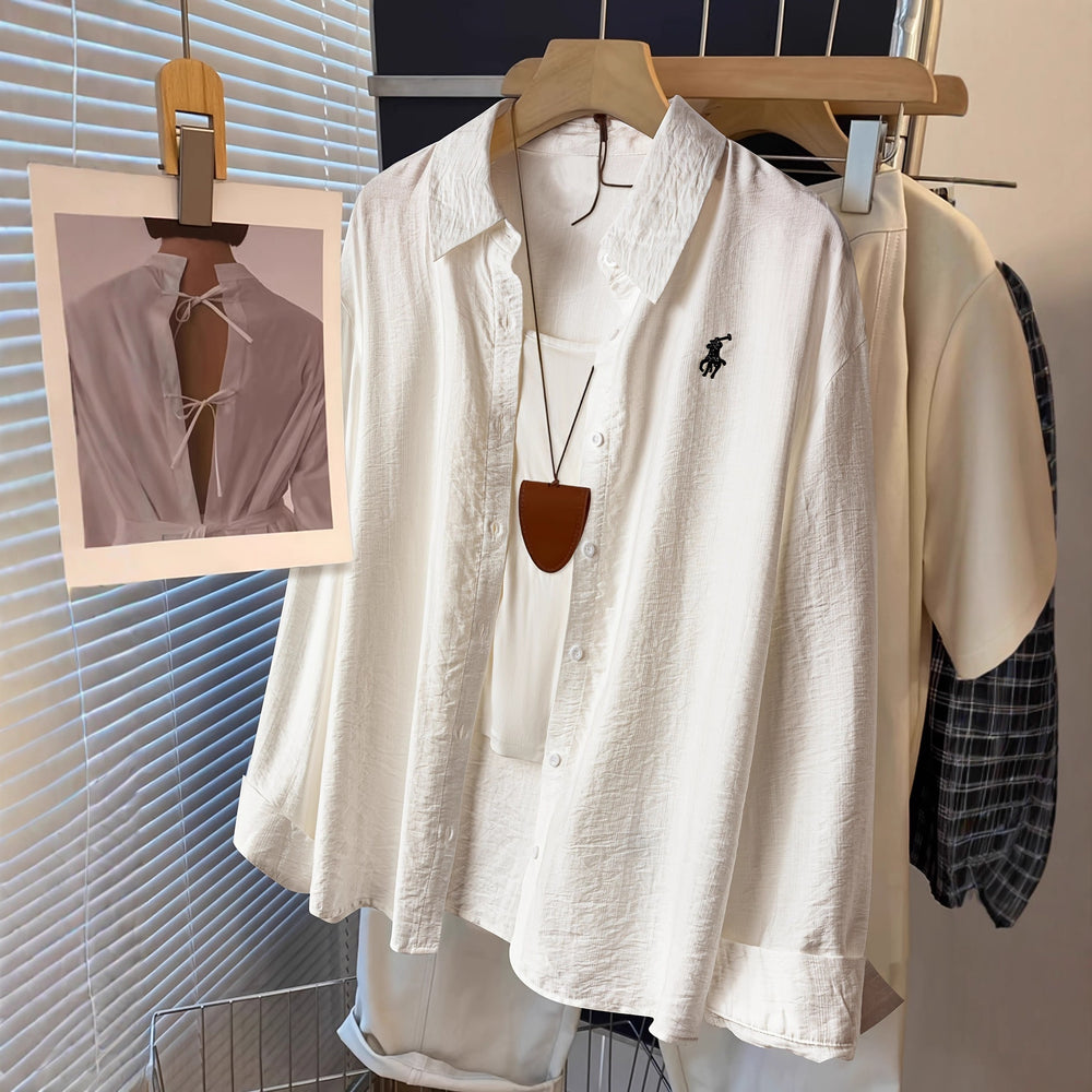 fashion26spring new product work clothing daily soft long-sleeved loose shirt