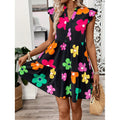 code new arrival  original women's summer vacation style v neckprinting doll dress