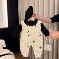 Fall and winter baby onesie overalls k-style baby style lace suit style baby heattechtwo-piece set trendy