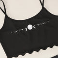 New moon and star print cami top and cosmic starry sky print shorts women's loungewear set