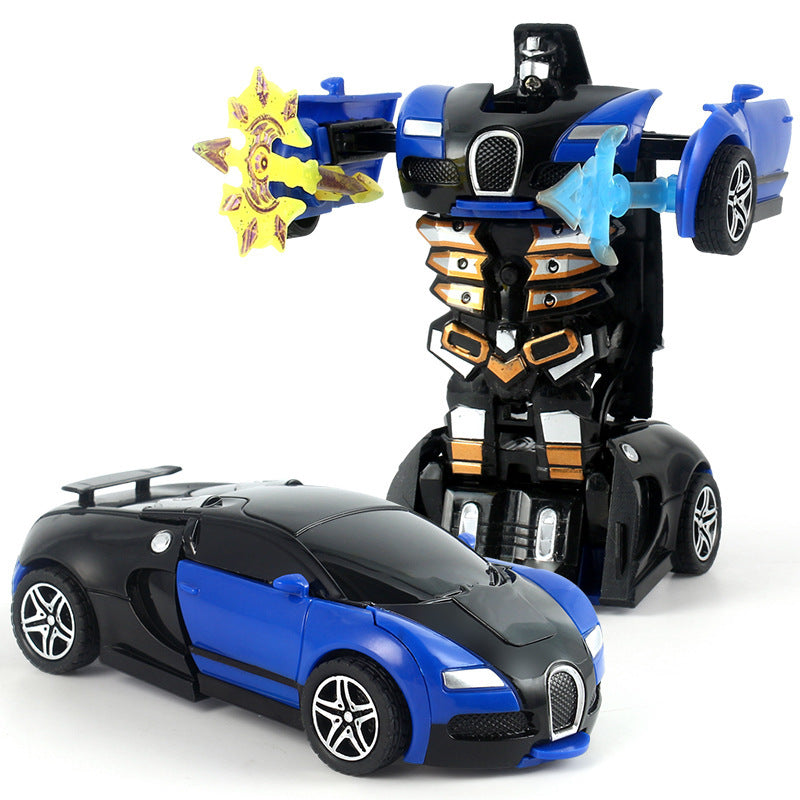 Kids' impact-activated transforming inertia car - boys' toy, impact-transforming sports car, racing car - wholesale for night market, park, and street vendor goods