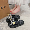 Bread bear thick sole slippers women's new arrivalsummeroutwearniche stylesense of designhigh-looking sandals beach shoes
