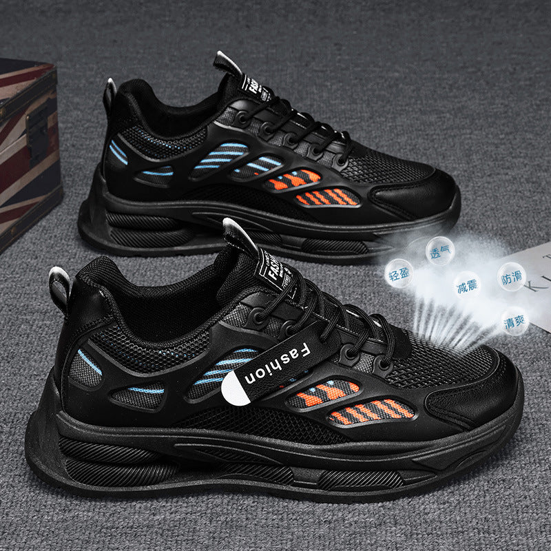 2025 spring new men's breathable mesh sneakers - trendy, versatile chunky sole athletic shoes - casual dad shoes