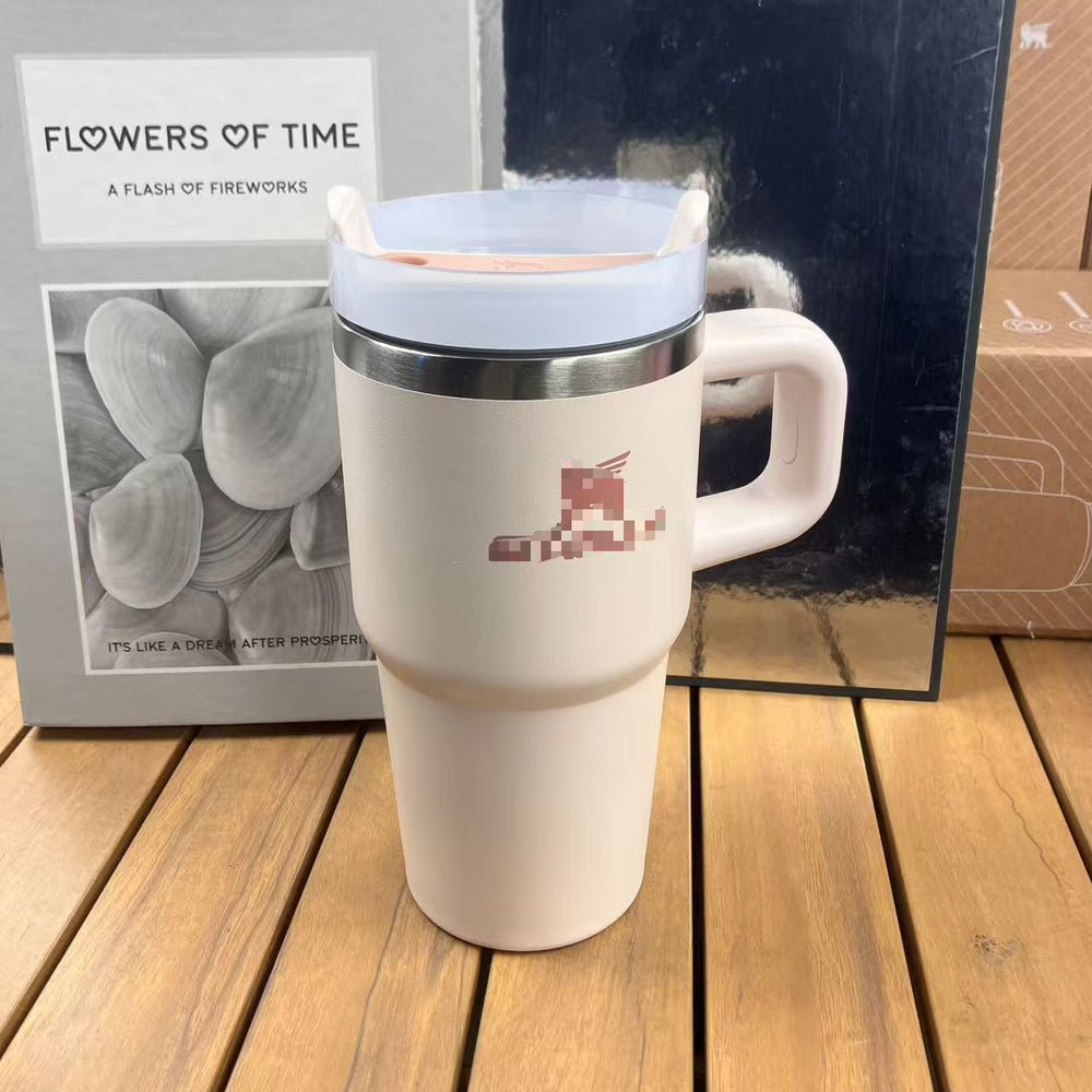 Amazon 14oz handle ice cup 304 stainless steel vacuum insulated cup portable mini car cup