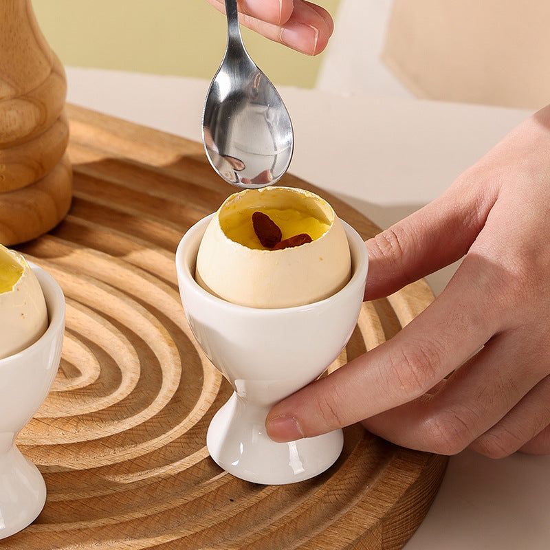 Scandinaviancasual pure white breakfast egg cup egg holder creative egg holder dining table utensils mini goblet ins