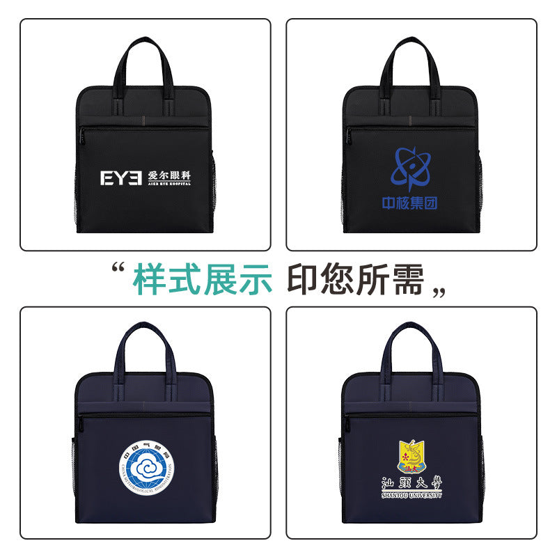 Large capacity vertical briefcase - waterproof oxford cloth document bag for meetings and travel