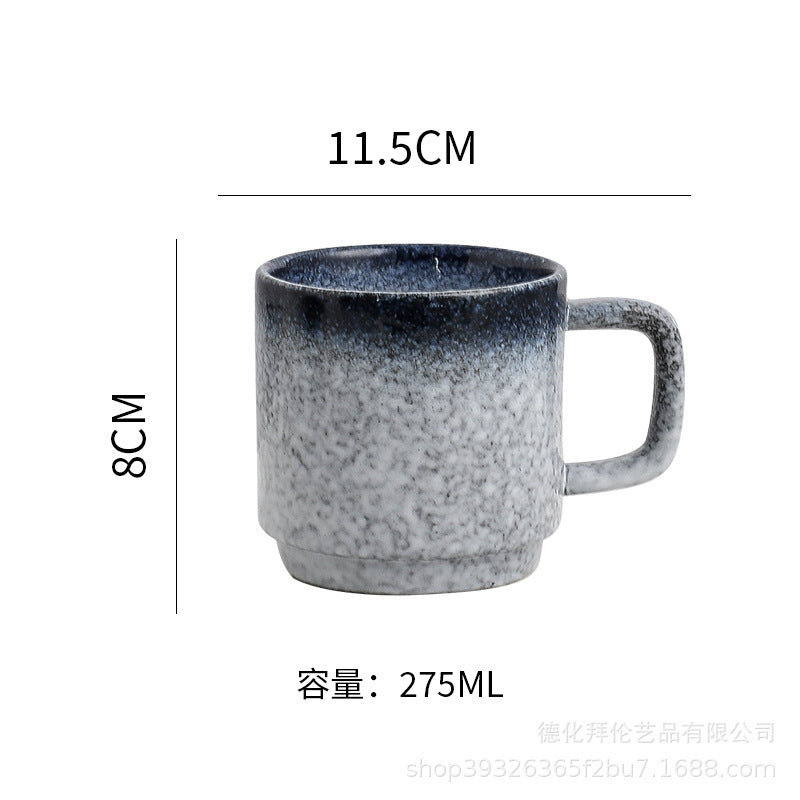 Mug nordic style gridscasual ceramic water cup large with lid coffee cup spoon creative milk cup wholesale