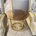 Italian accessible luxury pure copper snake-shaped armrest pull button casual chair house luxury living room brass single sofa back chair
