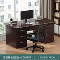 120cm five-drawer and one-door dark walnut (swivel chair)