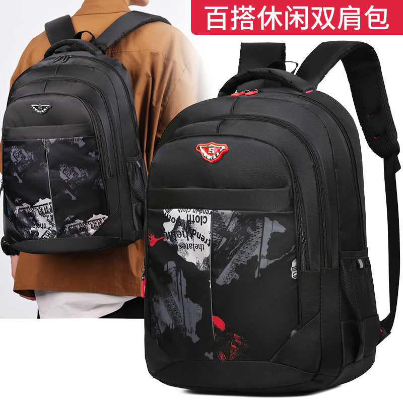 New casual backpack for primary school students, large-capacity boys' backpack, lightweight and simple, 6-12 year old children's school bag