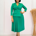 D592  independent station fashion cross-border women's clothing autumn and winter women's suit collar elegant pleated skirt african dress