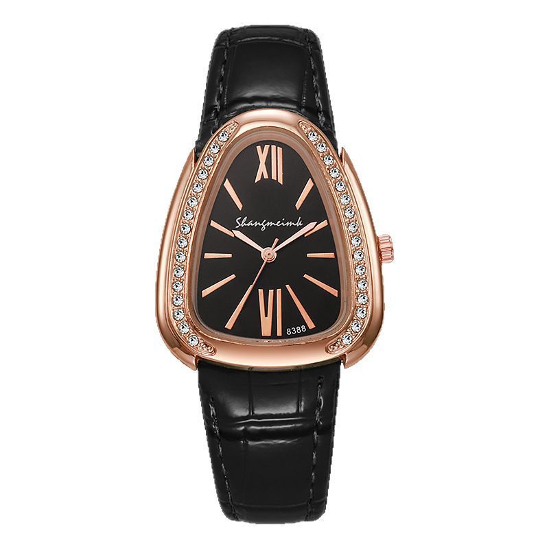 Shangmei cross-border new arrival small thin strap snake-shaped women's fashion watch student with diamond casualtrendy quartz watch