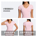 Spring/summer eco-friendly fabric yoga top - short sleeve t-shirt for fitness, pilates, outdoor running, and sports - women's