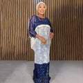new european and american cross-border e-commerce  butterfly floral dress african  lace patchwork robe