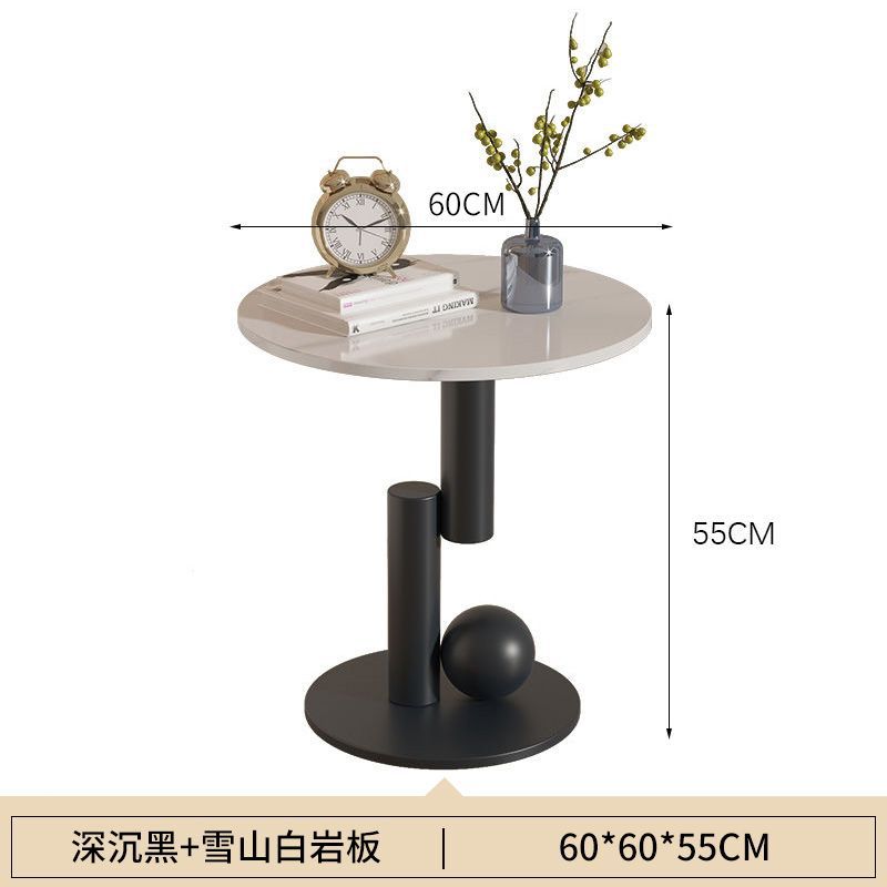 Creative accessible luxury round slate coffee table table balcony office sofa living room small apartment small table side table bedside