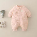 Newborn autumn/winter new arrival: minimalist lightweight cotton-padded romper - winter baby onesie for outdoor crawling, cute winter outfit