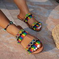 export tassel beach sandals women's  summer new bohemian flat large size slippers wholesale