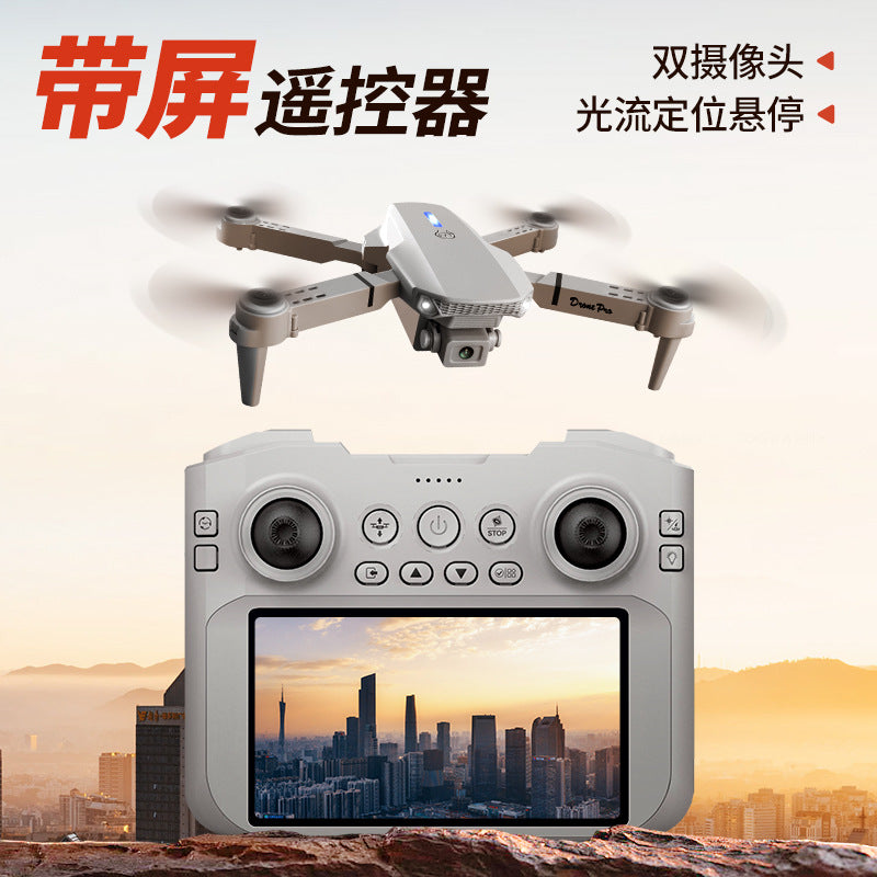 e99 drone aerial photography remote control quadcopter with screen, optical flow positioning, and hd camera