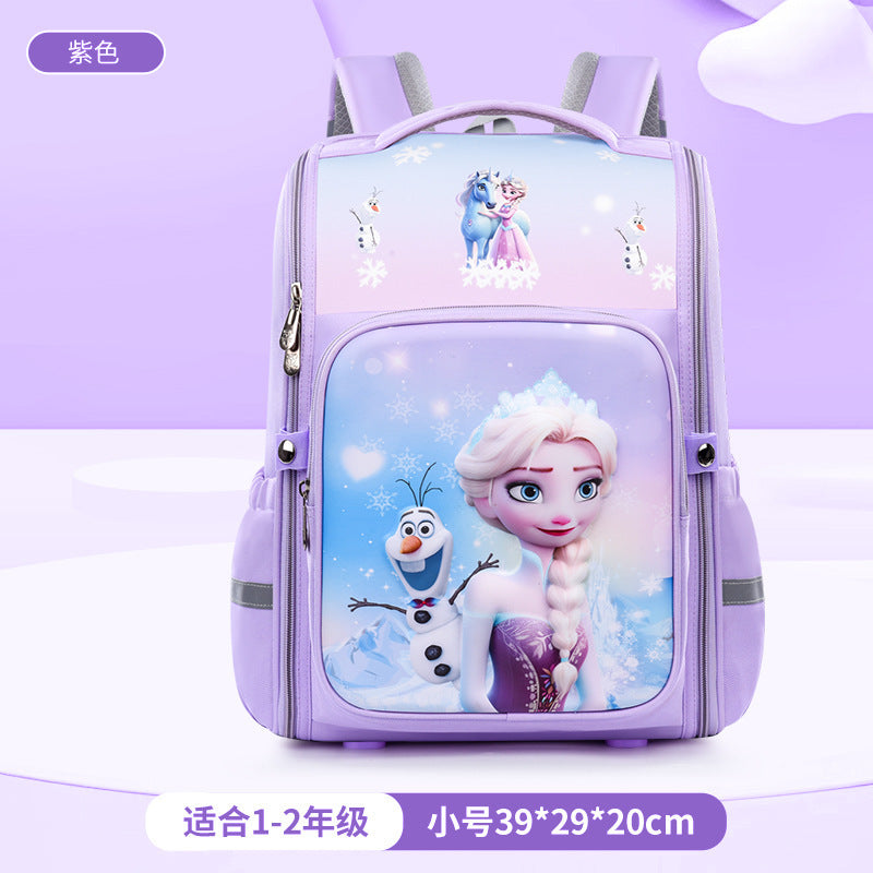2025 cartoon elementary school backpack - grades 1-6, large capacity, weight-reducing, spine-protecting space backpack for boys and girls