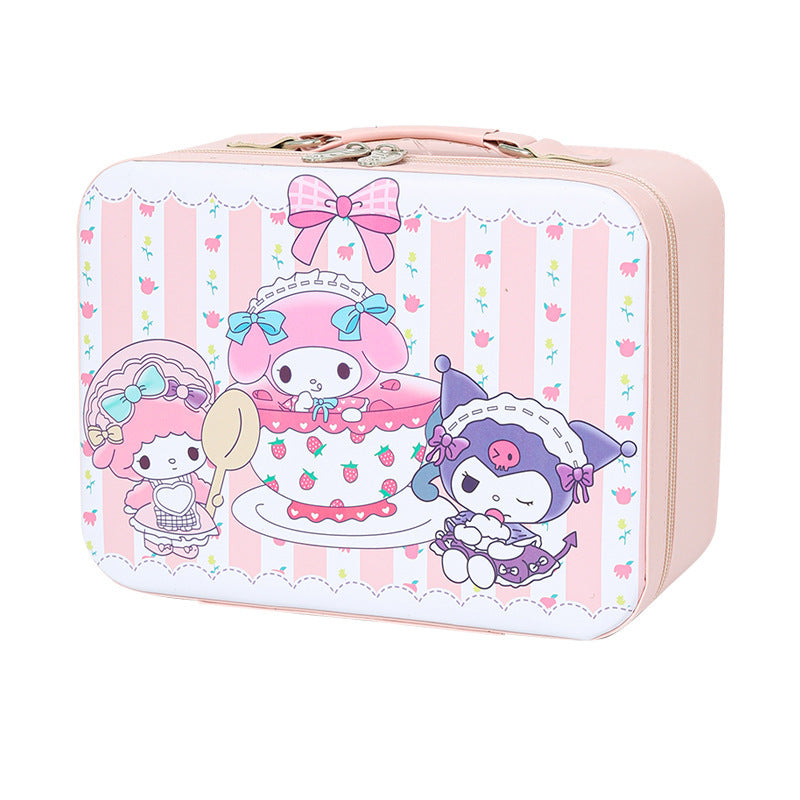 Cute cartoon Kulomie cosmetic case desktop plus size PU leather cosmetic mirror storage box portable storage case