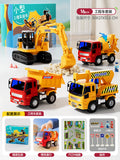 Kids' realistic inertia-powered construction vehicle model toys - excavator, dump truck, mixer truck, crane - perfect gift for boys
