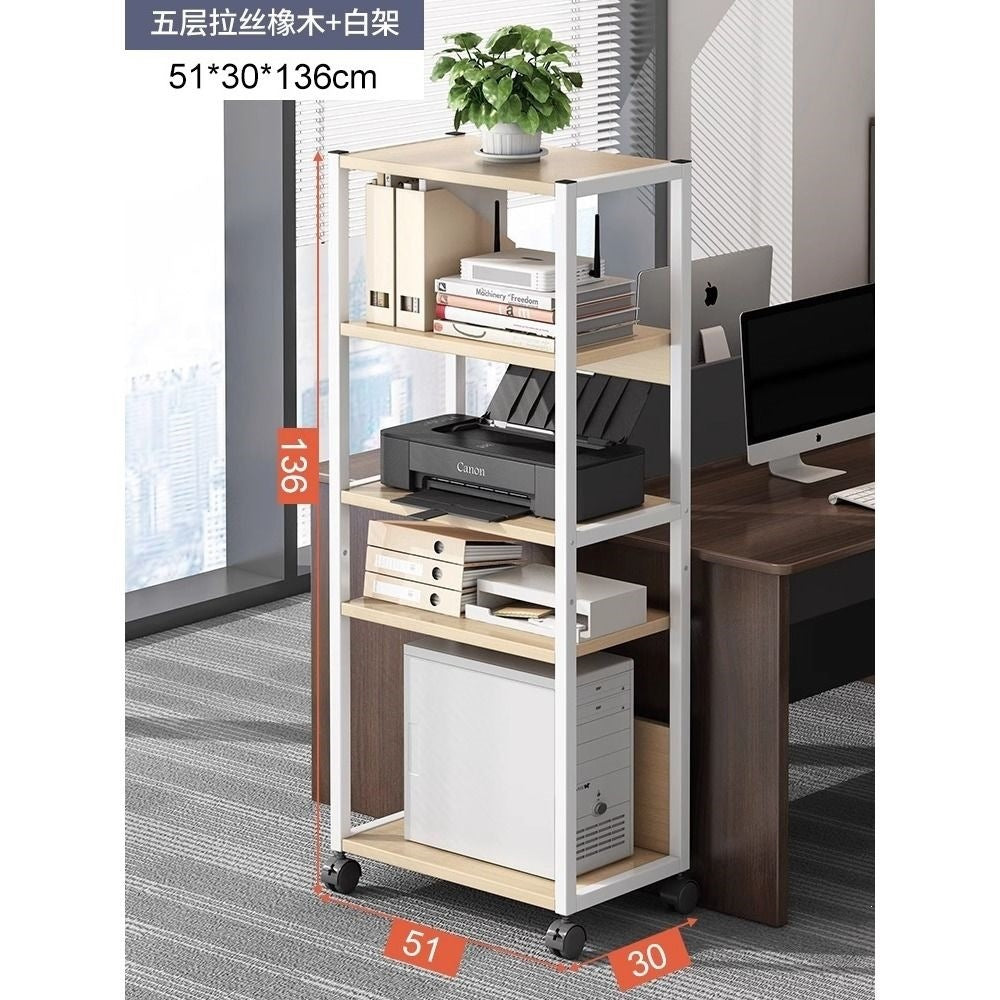 Printer stand shelf floor cabinet storage rack mobile office desk computer host bracket