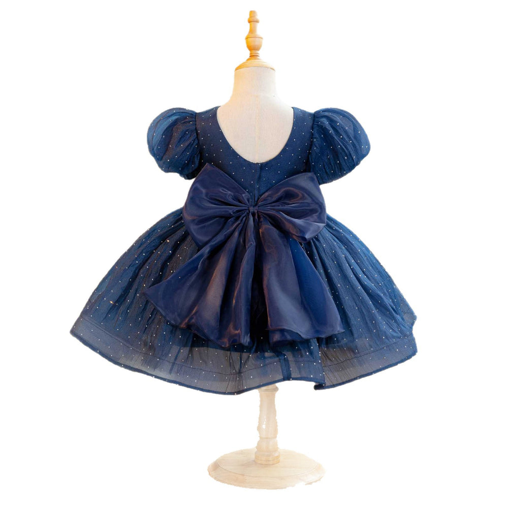 Girls' backless dress - new spring collection, european & american style, holiday party dress, kids' chic puff sleeve princess dress - cross-border e-commerce