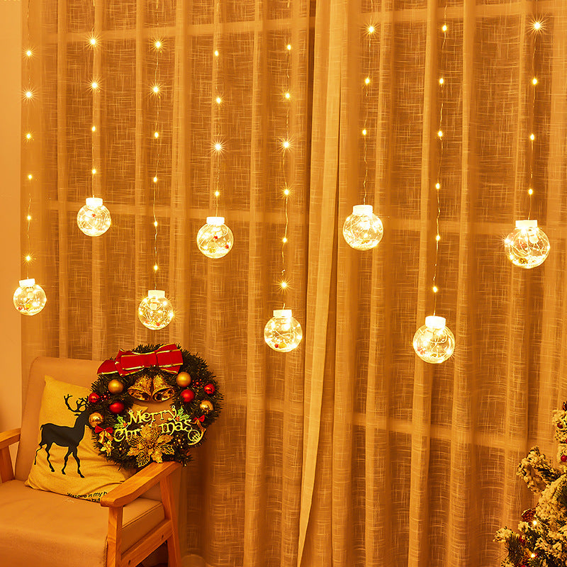 Cross-border new led snowman light string Christmas decorative light copper wire curtain light wishing ball lantern flashing light