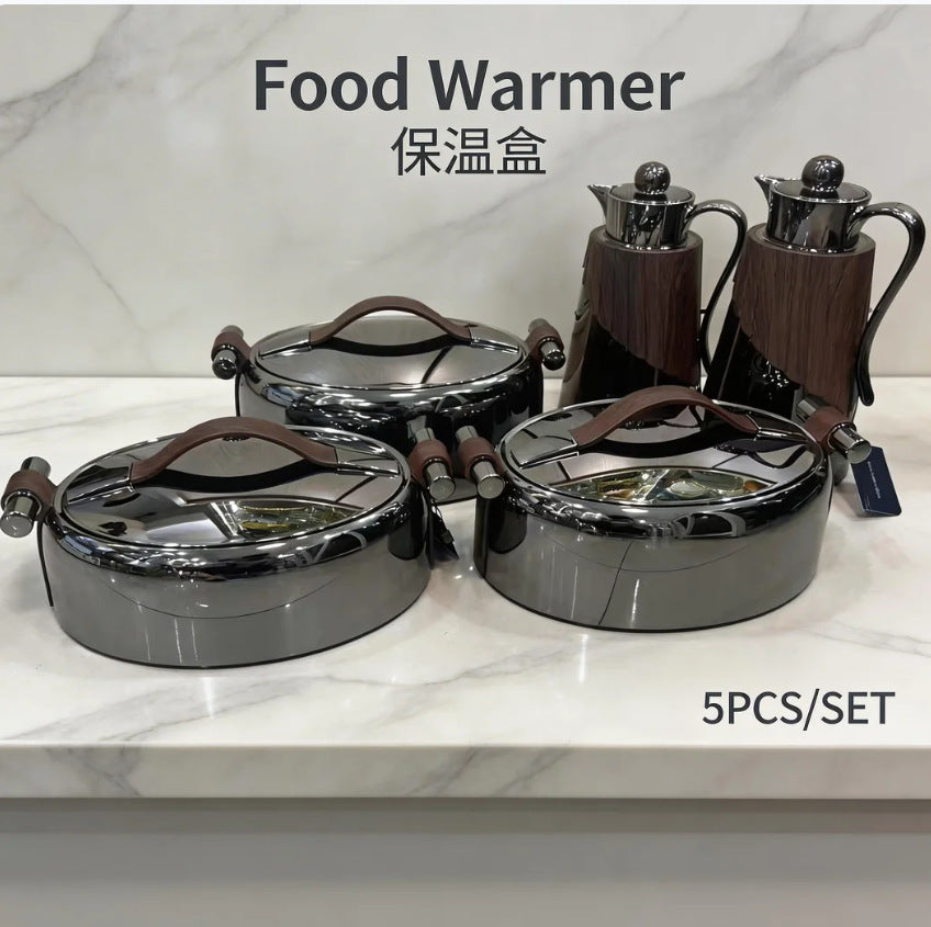 hot-selling food warmer insulated lunch box with pot suit 5pcs set insulated tableware insulated box