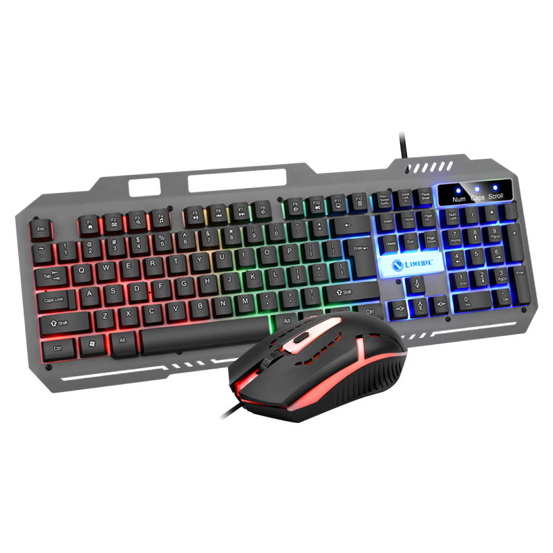 Li-mag t25 mechanical feel keyboard and mouse combo - wired metal keycap set for gaming, office, and desktop use