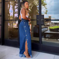 European and american style high-waisted straight-leg jeans -  cross-border women's fashion streetwear casual drawstring elastic wide-leg pants