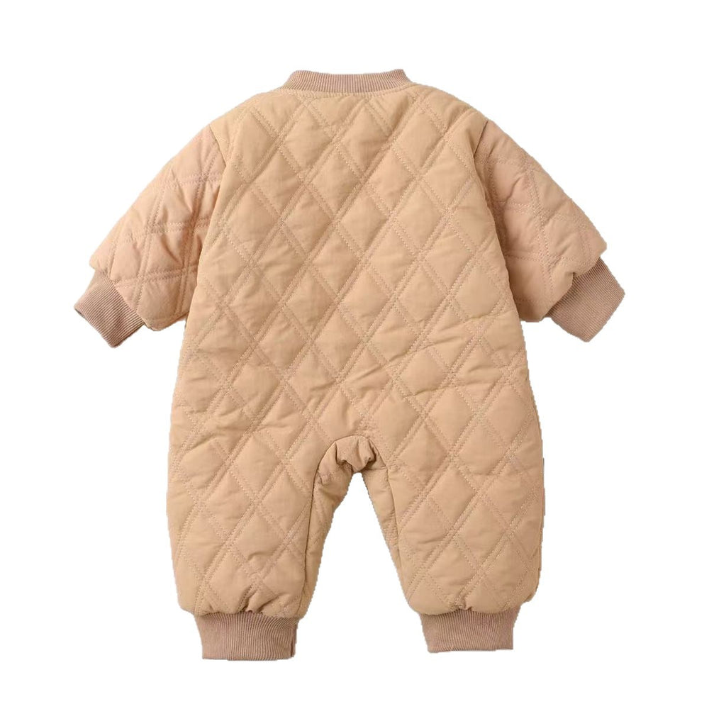 Super cute baby romper - winter fleece-lined bodysuit for newborn boys, perfect for crawling and outdoor wear