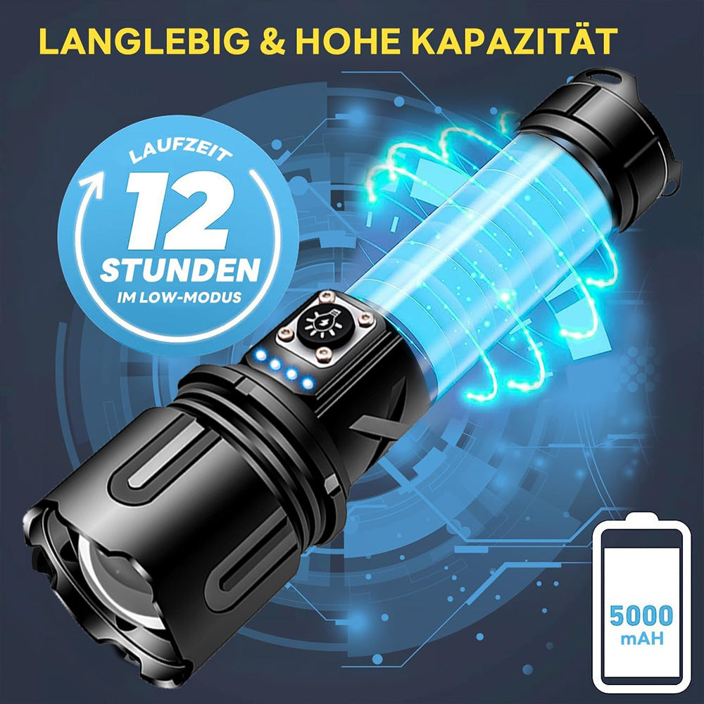Cross-border explosive aluminum alloy strong light flashlight battery outdoor convenient emergency small zoom remote shooting flashlight
