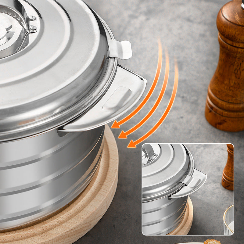 Cross-border African stainless steel fresh-keeping lunch box set, pot set,  10-piece pot set, double-layer foaming heat insulation pot