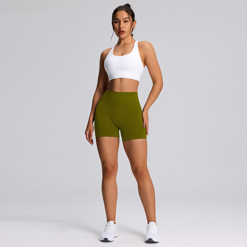 yoga wear sports three-quarter pants for women high waist belly control outwear elastic peach butt fitness yoga shorts summer