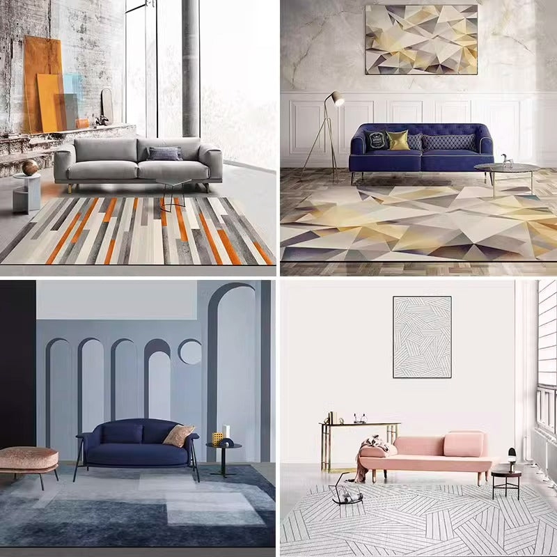 Carpet living room scandinavianins style simple modern bedroom room sofa coffee table floor mat large area full floor for home