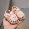 New spring/summer embroidered baby sandals - soft sole crib shoes with squeaker for infants (0-2 years)