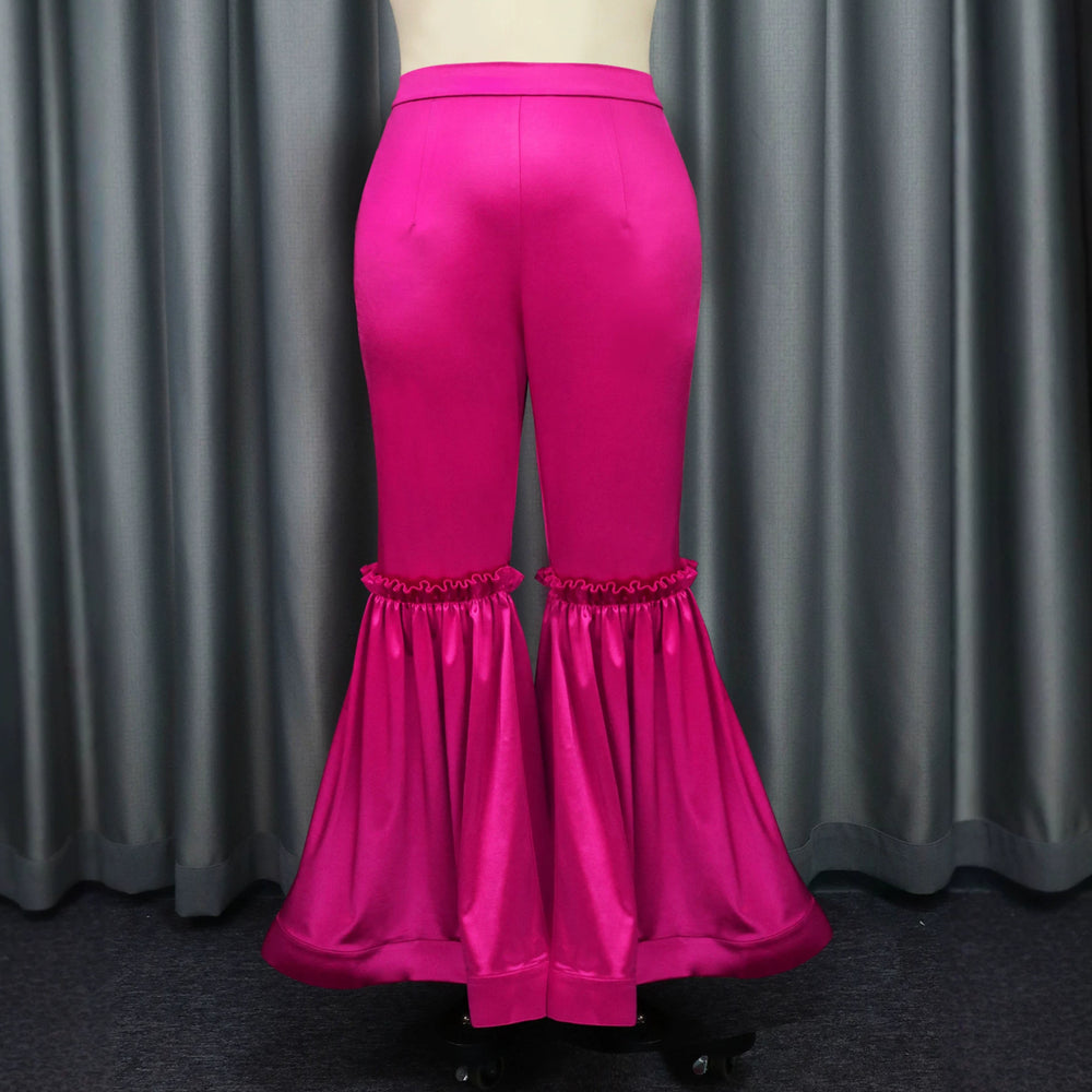 New arrivalfashionplus sizepatchwork bell-bottom pants silm butt pure color party cocktail women's pants trousers