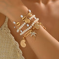 Bohemian bracelet wholesale fashion cross-border bracelet women's rice beads alloy shell pendant niche style bracelet good looks