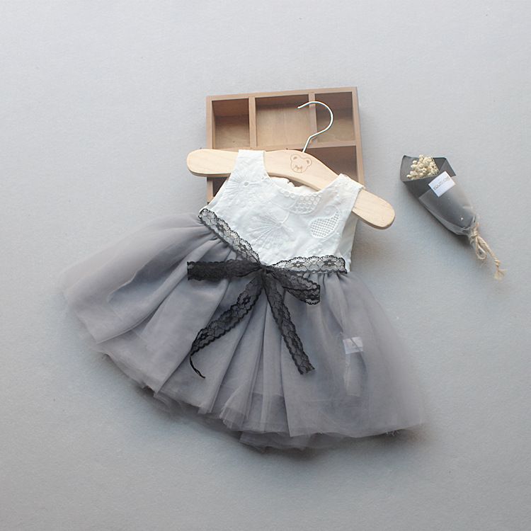 Summer new baby princess dress girls sleeveless vest dress infant lace tie-up dress - dropshipping available