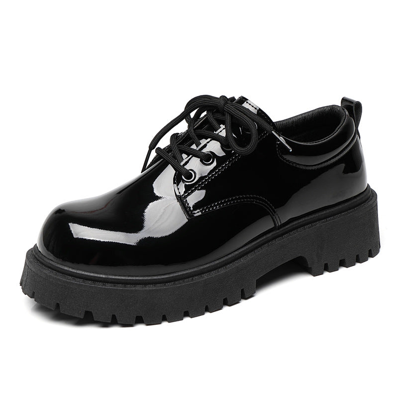 Spring wenzhou small leather shoes men's formal business british derby feet wide toe casual trendy shoes bright surface classy sense