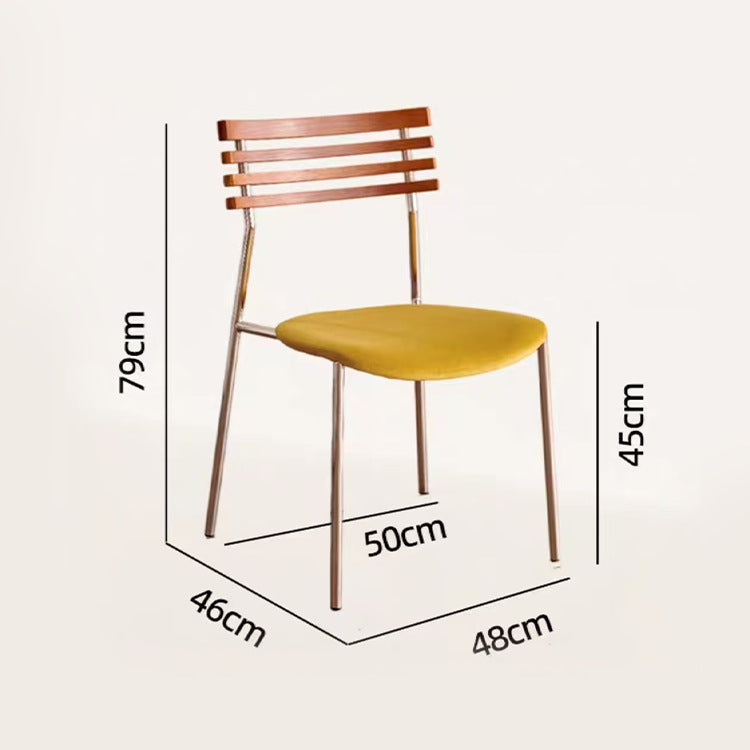 Creative milk tea shop backrest chair - minimalist metal frame upholstered dining chair - retro designer cafe restaurant chair
