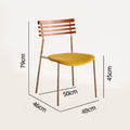 Creative milk tea shop backrest chair - minimalist metal frame upholstered dining chair - retro designer cafe restaurant chair