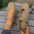 Exportplus size women's shoes casual spring and summer one-piece fly woven square toe mary jane flats woven flats soft bottom flats